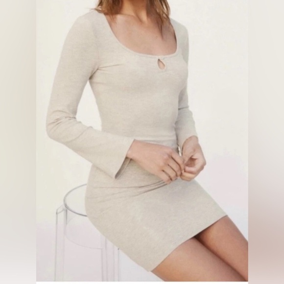 Reformation Jeans Elias Mini Dress Marble Grey & White Size Medium - Picture 1 of 7